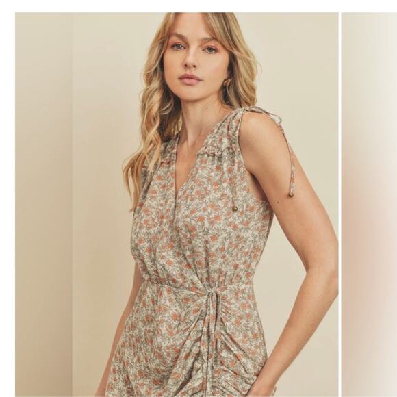 NWT Dress Forum Just in Time Ruched Midi Dress wild poppies size small - Picture 15 of 16